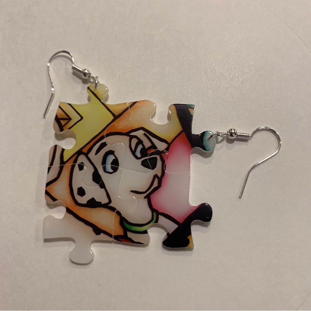 Handmade puzzle earrings - Picture 7 of 11